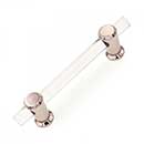 RK International [CP-470-PN] Lucite Cabinet Pull Handle - Radiance Series - Standard Size - Clear - Polished Nickel Finish - 4&quot; C/C - 6&quot; L