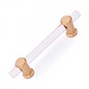 RK International [CP-470-SB] Lucite Cabinet Pull Handle - Radiance Series - Standard Size - Clear - Satin Brass Finish - 4&quot; C/C - 6&quot; L