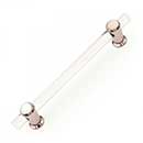 RK International [CP-471-PN] Lucite Cabinet Pull Handle - Radiance Series - Oversized - Clear - Polished Nickel Finish - 6" C/C - 8" L