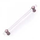 RK International [CP-472-P] Lucite Cabinet Pull Handle - Radiance Series - Oversized - Clear - Satin Nickel Finish - 8&quot; C/C - 10&quot; L