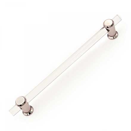 RK International [CP-472-PN] Lucite Cabinet Pull Handle - Radiance Series - Oversized - Clear - Polished Nickel Finish - 8" C/C - 10" L