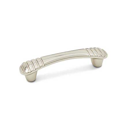 RK International [CP-883-PN] Solid Brass Cabinet Pull Handle - Ridge Series - Standard Size - Polished Nickel Finish - 3" C/C - 3 7/8" L