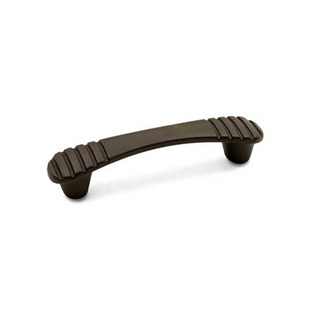 RK International [CP-883-RB] Solid Brass Cabinet Pull Handle - Ridge Series - Standard Size - Oil Rubbed Bronze Finish - 3" C/C - 3 7/8" L