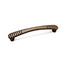 RK International [CP-884-AE] Solid Brass Cabinet Pull Handle - Ridge Series - Oversized - Antique English Finish - 5" C/C - 5 3/4" L