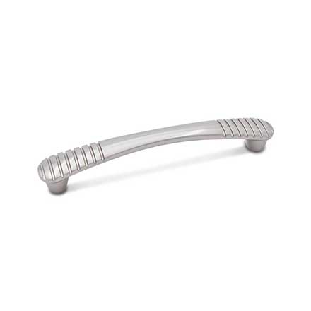 RK International [CP-884-P] Solid Brass Cabinet Pull Handle - Ridge Series - Oversized - Satin Nickel Finish - 5" C/C - 5 3/4" L