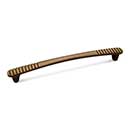 RK International [CP-885-AE] Solid Brass Cabinet Pull Handle - Ridge Series - Oversized - Antique English Finish - 8" C/C - 9 7/32" L