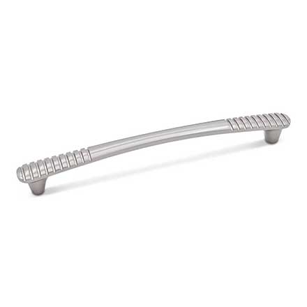 RK International [CP-885-P] Solid Brass Cabinet Pull Handle - Ridge Series - Oversized - Satin Nickel Finish - 8" C/C - 9 7/32" L