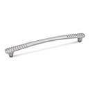 RK International [CP-885-P] Solid Brass Cabinet Pull Handle - Ridge Series - Oversized - Satin Nickel Finish - 8" C/C - 9 7/32" L