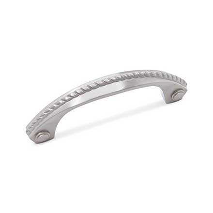 RK International [CP-1603-P] Solid Brass Cabinet Pull Handle - Rope - Standard Size - Satin Nickel Finish -3 1/2" C/C -  4 1/4" L