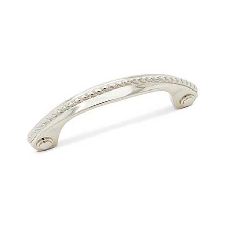RK International [CP-1603-PN] Solid Brass Cabinet Pull Handle - Rope - Standard Size - Polished Nickel Finish - 3 1/2" C/C - 4 1/4" L