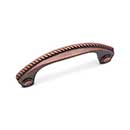 RK International [CP-1617-DC] Solid Brass Cabinet Pull Handle - Rope Bow - Standard Size - Distressed Copper Finish - 3" C/C - 3/4" L