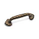 RK International [CP-3714-AE] Solid Brass Cabinet Pull Handle - Big Rope w/ Clover Ends - Standard Size - Antique English Finish - 3&quot; C/C - 4 3/8&quot; L