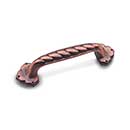 RK International [CP-3714-DC] Solid Brass Cabinet Pull Handle - Big Rope w/ Clover Ends - Standard Size - Distressed Copper Finish - 3" C/C - 4 3/8" L
