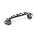 RK International [CP-3714-DN] Solid Brass Cabinet Pull Handle - Big Rope w/ Clover Ends - Standard Size - Distressed Nickel Finish - 3&quot; C/C - 4 3/8&quot; L
