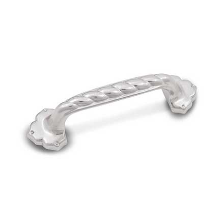 RK International [CP-3714-P] Solid Brass Cabinet Pull Handle - Big Rope w/ Clover Ends - Standard Size - Satin Nickel Finish - 3" C/C - 4 3/8" L