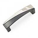 RK International [CP-671-PNB] Solid Brass Cabinet Pull Handle - Trumbull Series - Standard Size - Polished Nickel w/ Black Finish - 96mm C/C - 4 1/4" L
