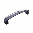RK International [CP-672-PNB] Solid Brass Cabinet Pull Handle - Trumbull Series - Oversized - Polished Nickel w/ Black Finish - 5" C/C - 5 1/4" L