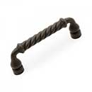 RK International [CP-800-RB] Solid Brass Cabinet Pull Handle - Twisted - Standard Size - Oil Rubbed Bronze Finish - 3" C/C - 3 1/2" L