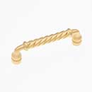 RK International [CP-800-SB] Solid Brass Cabinet Pull Handle - Twisted - Standard Size - Satin Brass Finish - 3" C/C - 3 1/2" L