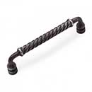 RK International [CP-801-DN] Solid Brass Cabinet Pull Handle - Twisted - Oversized - Distressed Nickel Finish - 5" C/C - 5 1/2" L