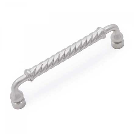 RK International [CP-801-P] Solid Brass Cabinet Pull Handle - Twisted - Oversized - Satin Nickel Finish - 5&quot; C/C - 5 1/2&quot; L