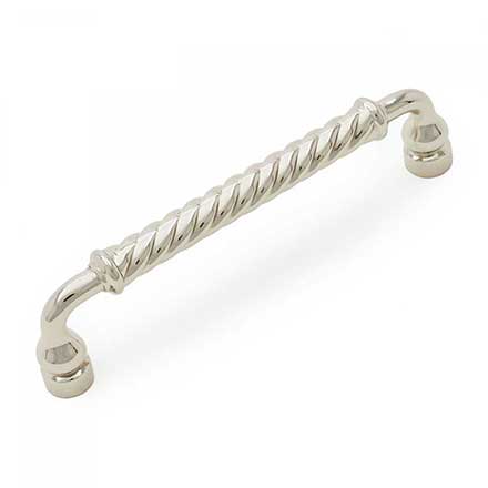 RK International [CP-801-PN] Solid Brass Cabinet Pull Handle - Twisted - Oversized - Polished Nickel Finish - 5" C/C - 5 1/2" L