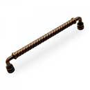 RK International [CP-802-AE] Solid Brass Cabinet Pull Handle - Twisted - Oversized - Antique English Finish - 8" C/C - 8 1/2" L