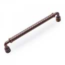 RK International [CP-802-DC] Solid Brass Cabinet Pull Handle - Twisted - Oversized - Distressed Copper Finish - 8" C/C - 8 1/2" L