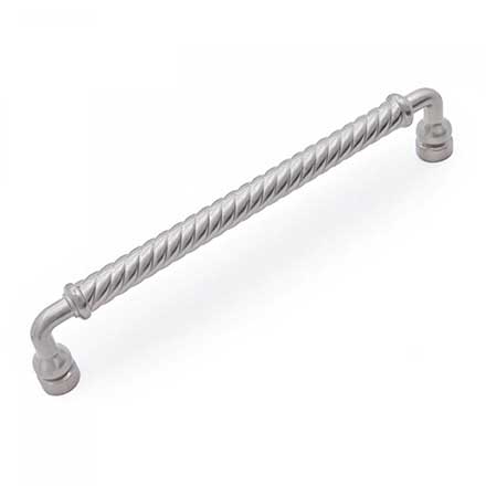 RK International [CP-802-P] Solid Brass Cabinet Pull Handle - Twisted - Oversized - Satin Nickel Finish - 8" C/C - 8 1/2" L