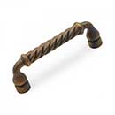 RK International [CP-800-AE] Solid Brass Cabinet Pull Handle - Twisted - Standard Size - Antique English Finish - 3&quot; C/C - 3 1/2&quot; L