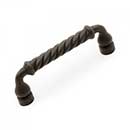 RK International [CP-800-RB] Solid Brass Cabinet Pull Handle - Twisted - Standard Size - Oil Rubbed Bronze Finish - 3" C/C - 3 1/2" L