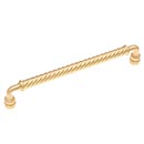 RK International [CP-802-SB] Solid Brass Cabinet Pull Handle - Twisted - Oversized - Satin Brass Finish - 8&quot; C/C - 8 1/2&quot; L