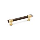 RK International [CP-36-BRB] Solid Brass Cabinet Pull Handle - Small Two Tone Swirl - Oil Rubbed Bronze & Polished Brass Finish - 3" C/C - 3 15/16" L