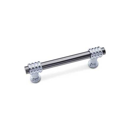 RK International [CP-36-CN] Solid Brass Cabinet Pull Handle - Small Two Tone Swirl - Standard Size - Black Nickel &amp; Polished Chrome Finish - 3" C/C - 3 15/16" L