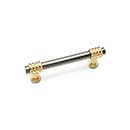 RK International [CP-36-NB] Solid Brass Cabinet Pull Handle - Small Two Tone Swirl - Standard Size - Black Nickel & Polished Brass Finish - 3" C/C - 3 15/16" L