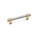 RK International [CP-36-PWB] Solid Brass Cabinet Pull Handle - Small Two Tone Swirl - Standard Size - Satin Nickel & Polished Brass Finish - 3" C/C - 3 15/16" L