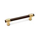 RK International [CP-37-BRB] Solid Brass Cabinet Pull Handle - Large Two Tone Swirl - Standard Size - Oil Rubbed Bronze & Polished Brass Finish - 3 1/2" C/C - 4 1/2" L