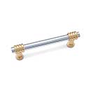 RK International [CP-37-CB] Solid Brass Cabinet Pull Handle - Large Two Tone Swirl - Standard Size - Polished Chrome & Polished Brass Finish - 3 1/2" C/C - 4 1/2" L