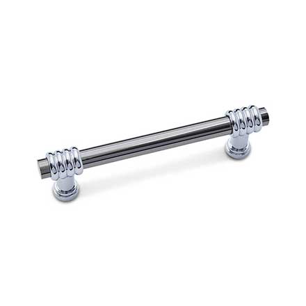 RK International [CP-37-CN] Solid Brass Cabinet Pull Handle - Large Two Tone Swirl - Standard Size - Black Nickel &amp; Polished Chrome Finish - 3 1/2" C/C - 4 1/2" L