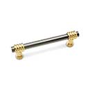 RK International [CP-37-NB] Solid Brass Cabinet Pull Handle - Large Two Tone Swirl - Standard Size - Black Nickel & Polished Brass Finish - 3 1/2" C/C - 4 1/2" L