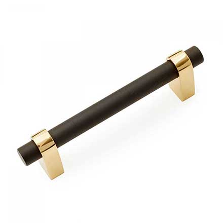 RK International [CP-54-BRB] Solid Brass Cabinet Pull Handle - Small Plain Rod - Oil Rubbed Bronze &amp; Polished Brass Finish - 4" L