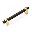 RK International [CP-54-BRB] Solid Brass Cabinet Pull Handle - Small Plain Rod - Oil Rubbed Bronze & Polished Brass Finish - 3" C/C - 4" L