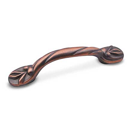 RK International [CP-404-DC] Solid Brass Cabinet Pull Handle - Wavy - Standard Size - Distressed Copper Finish - 3" C/C - 4 3/4" L