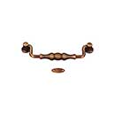 RK International [CP-3704-AE] Solid Brass Cabinet Bail Pull - Beaded Middle - Oversized - Antique English Finish - 5&quot; C/C - 5 11/16&quot; L