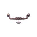 RK International [CP-3704-DC] Solid Brass Cabinet Bail Pull - Beaded Middle - Oversized - Distressed Copper Finish - 5&quot; C/C - 5 11/16&quot; L