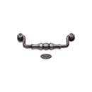 RK International [CP-3704-DN] Solid Brass Cabinet Bail Pull - Beaded Middle - Oversized - Distressed Nickel Finish - 5&quot; C/C - 5 11/16&quot; L