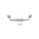 RK International [CP-3704-PN] Solid Brass Cabinet Bail Pull - Beaded Middle - Oversized - Polished Nickel Finish - 5&quot; C/C - 5 11/16&quot; L