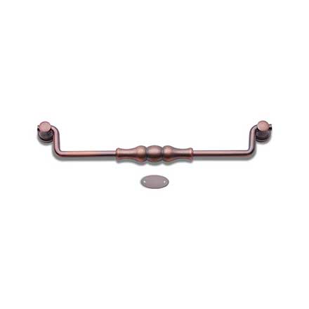 RK International [CP-3705-DC] Solid Brass Cabinet Bail Pull - Beaded Middle - Oversized - Distressed Copper Finish - 8" C/C - 8 3/4" L