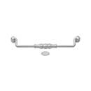 RK International [CP-3705-P] Solid Brass Cabinet Bail Pull - Beaded Middle - Oversized - Satin Nickel Finish - 8&quot; C/C - 8 3/4&quot; L