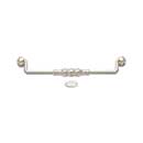 RK International [CP-3705-PN] Solid Brass Cabinet Bail Pull - Beaded Middle - Oversized - Polished Nickel Finish - 8&quot; C/C - 8 3/4&quot; L